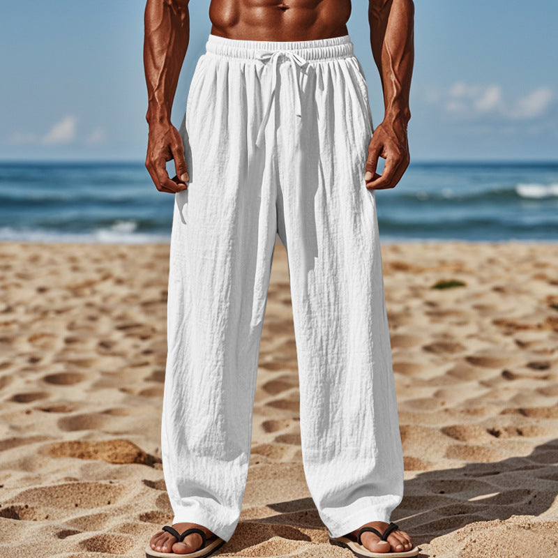 Herren luftige Sommer-Cargohose mit elastischem Bund und praktischen Seitentaschen