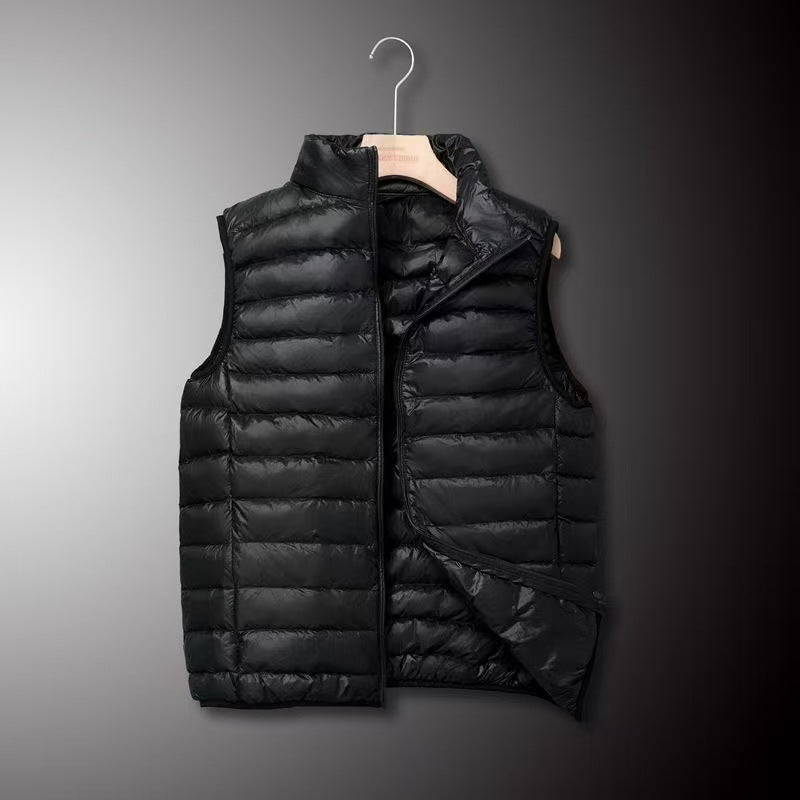 Herren Ultraleichte Daunenoptik-Steppweste mit Kammerschnitt und Stehkragen Nord Taschen