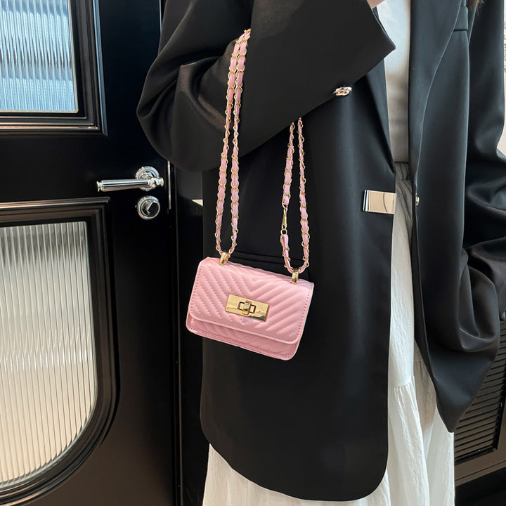 Damen Mini-Handtasche mit gestepptem Design und goldenem Verschluss Nord Taschen