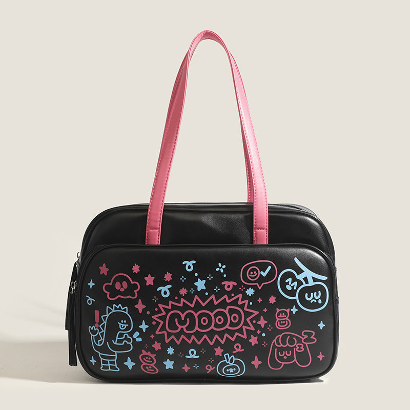 Damen Umhängetasche mit verspieltem Grafikdesign und hochwertigen Kunstledergriffen Nord Taschen