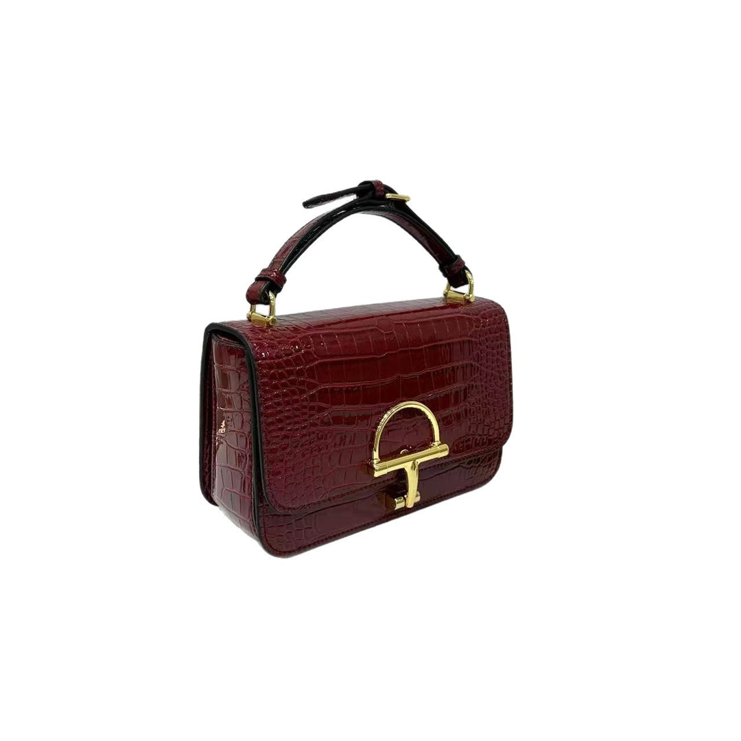 Damen elegante Lederhandtasche mit edlem Krokodilleder-Look Nord Taschen