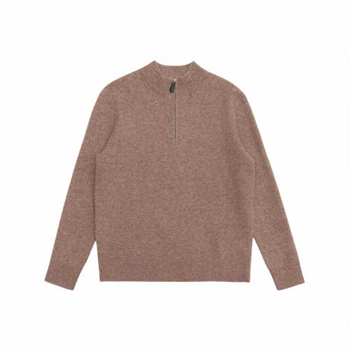 Herren Strukturstrick-Pullover mit Halbreißverschluss, Stehkragen und Oversize-Silhouette Nord Taschen