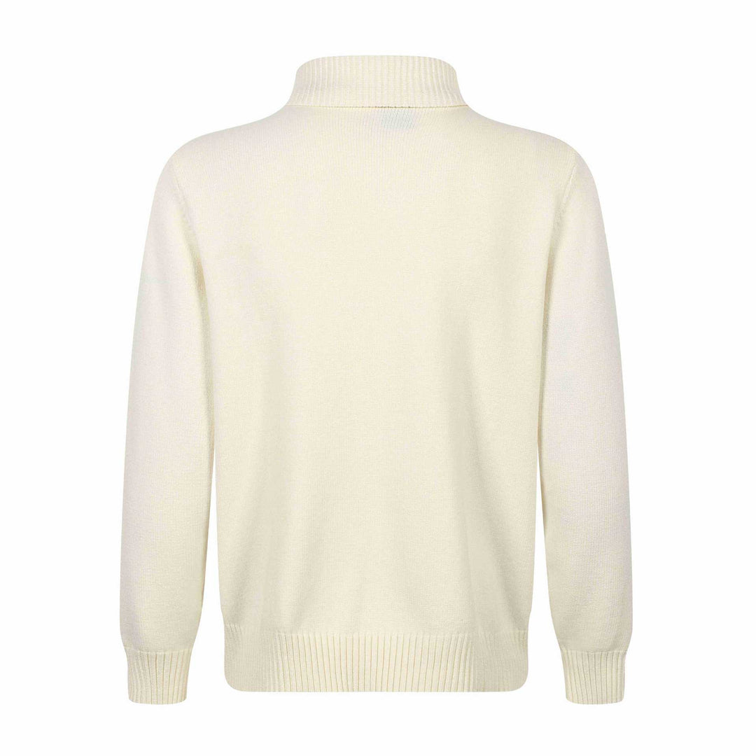 Herren Strickpullover mit asymmetrischer Knopfleiste und hohem Stehkragen Nord Taschen