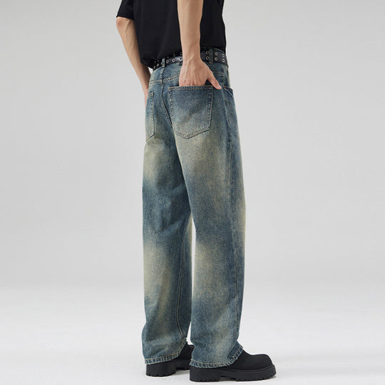 Herren Weit geschnittene Vintage-Denim-Jeans im geraden Baggy‑Cut mit soften Fade-Details Nord Taschen