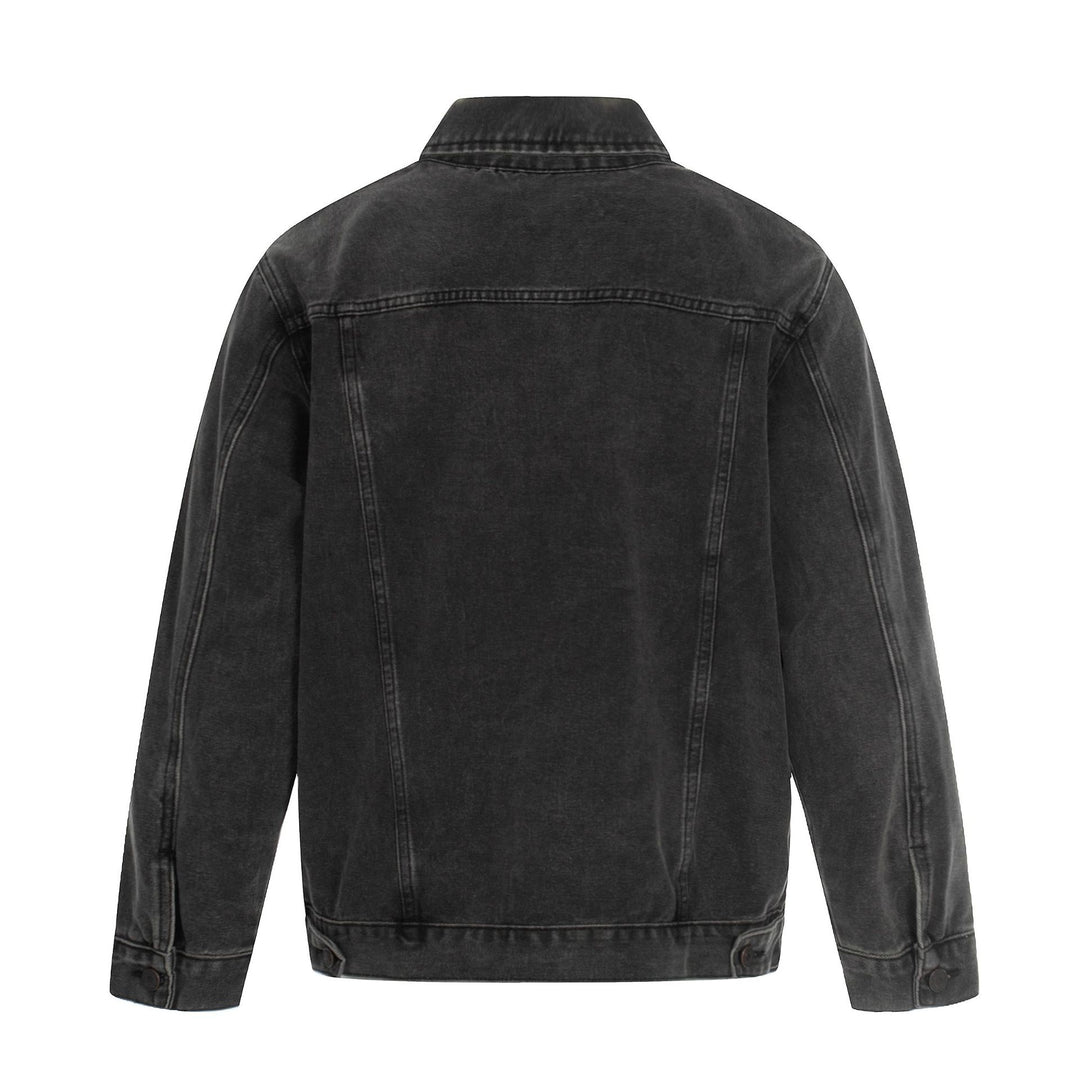Herren Jeansjacke im Used-Effekt mit Pattentaschen und geradem Schnitt Nord Taschen