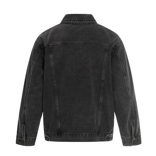 Herren Jeansjacke im Used-Effekt mit Pattentaschen und geradem Schnitt Nord Taschen