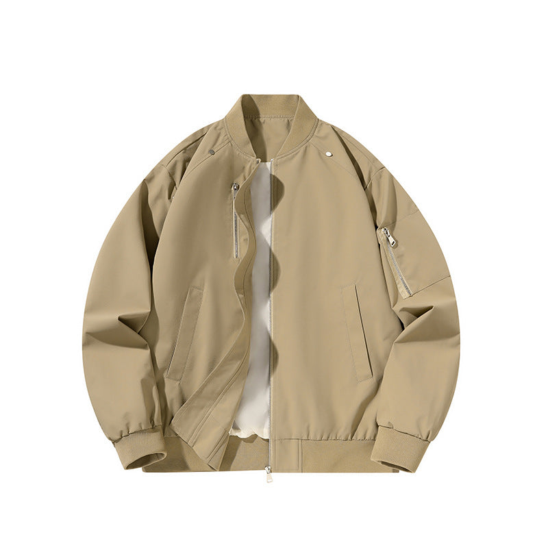 Men's  minimalist matte-shell relaxed-fit flight bomber jacket with sleeve utility zip pocket Nord Taschen