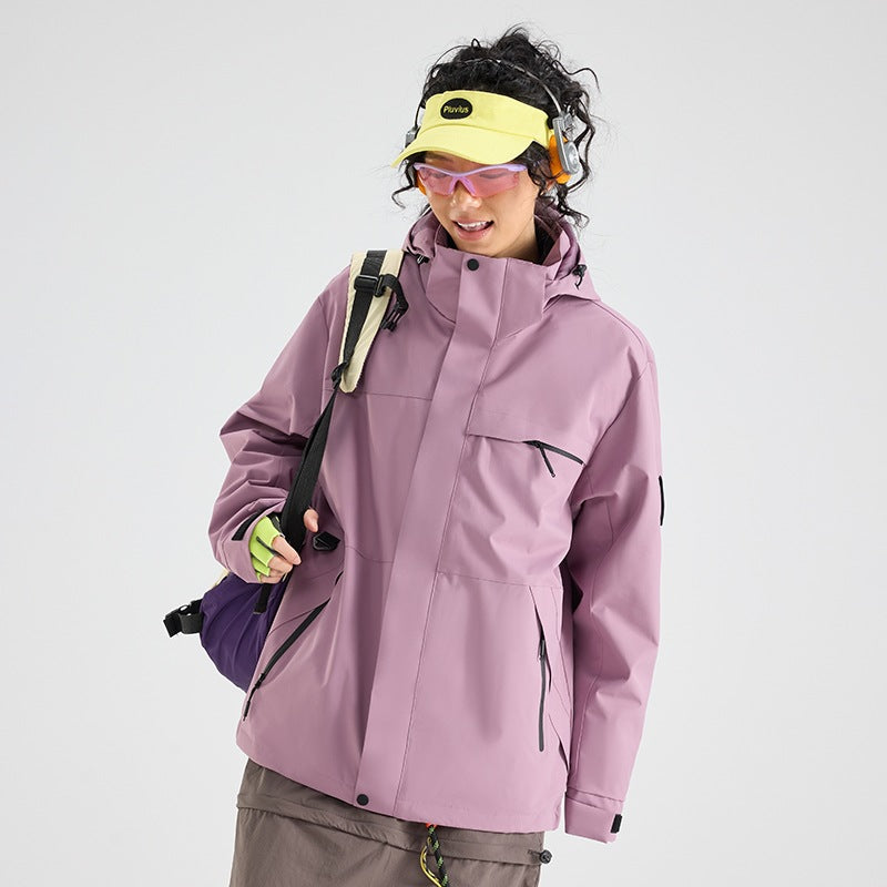 Herren Wasserdichte Outdoor-Softshelljacke mit Kapuze, hohem Stehkragen & Reißverschlusstaschen Nord Taschen