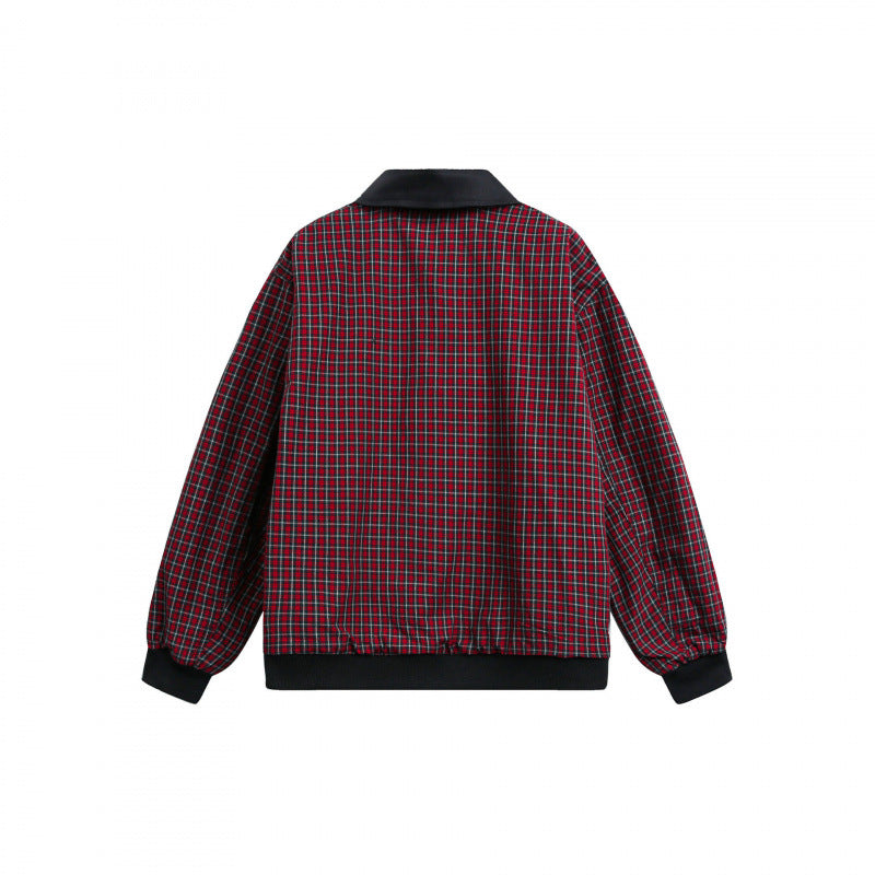 Unisex Wende-Reißverschlussjacke mit kariertem Muster und glatter Rückseite Nord Taschen