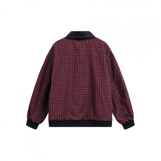 Unisex Wende-Reißverschlussjacke mit kariertem Muster und glatter Rückseite Nord Taschen
