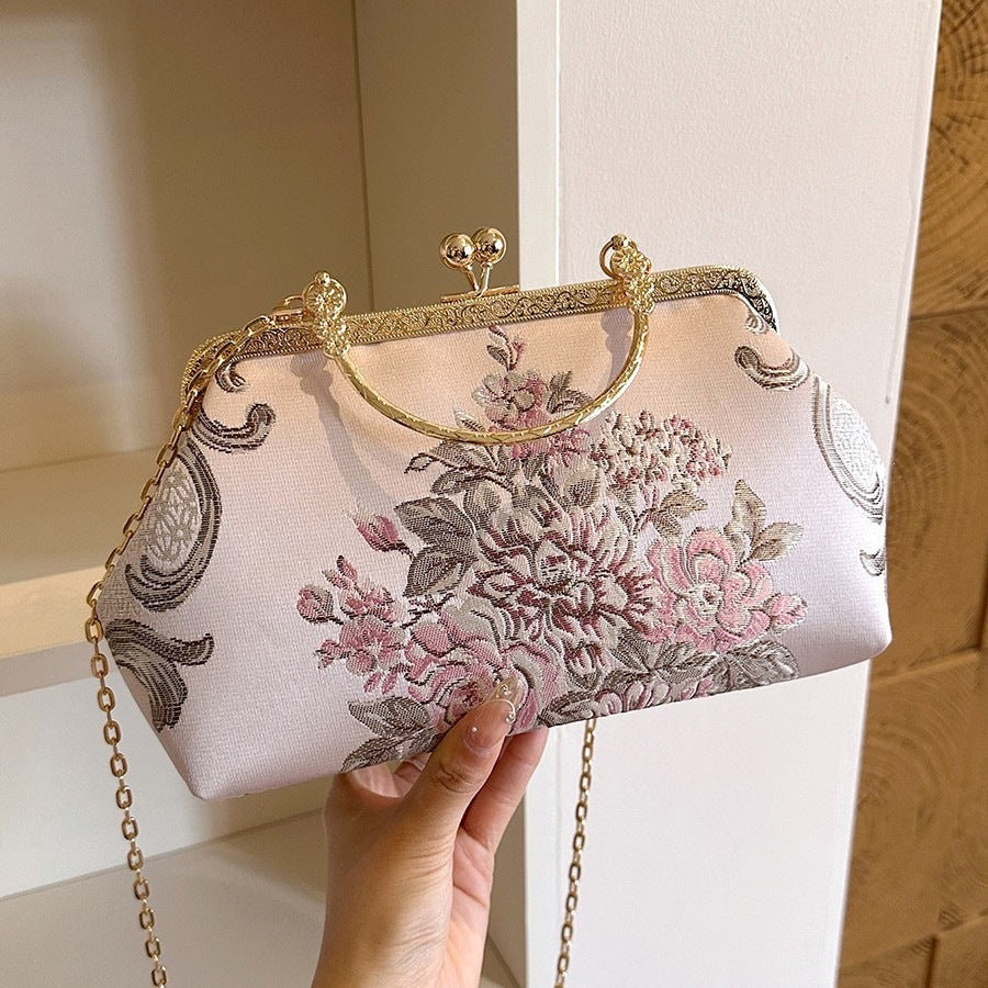 Damen elegante Clutch mit blumigem Dekor Nord Taschen