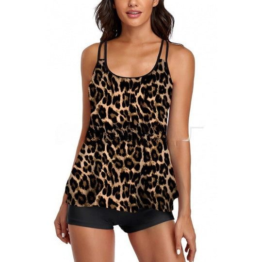 Damen Sportliches Tankini-Set mit bequemem Shorts und verstellbaren Trägern Nord Taschen