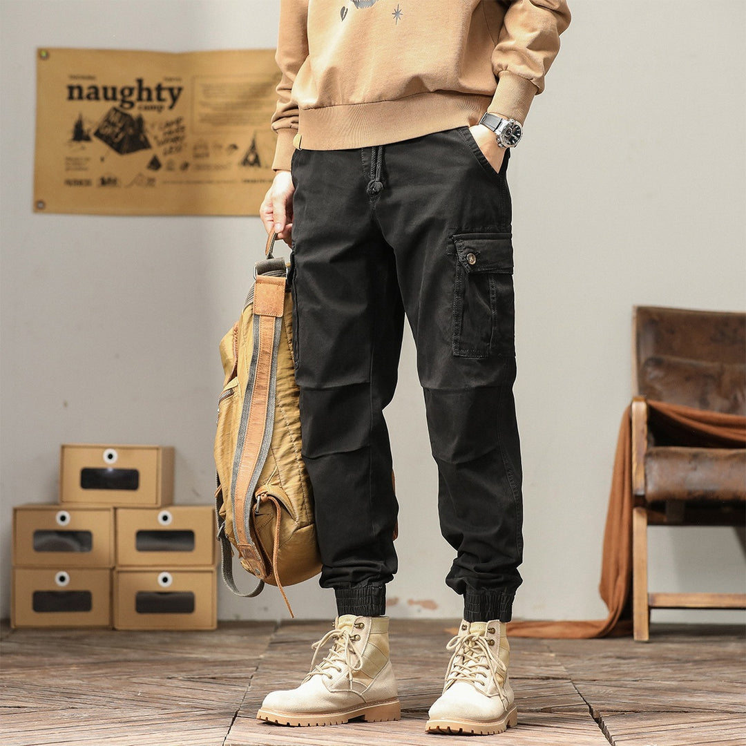 Herren Cargo-Joggerhose mit Kordelzug, Mehrfachtaschen & elastischen Bündchen Nord Taschen