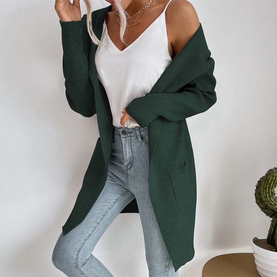 Damen Lässiger Strickmantel Nord Taschen