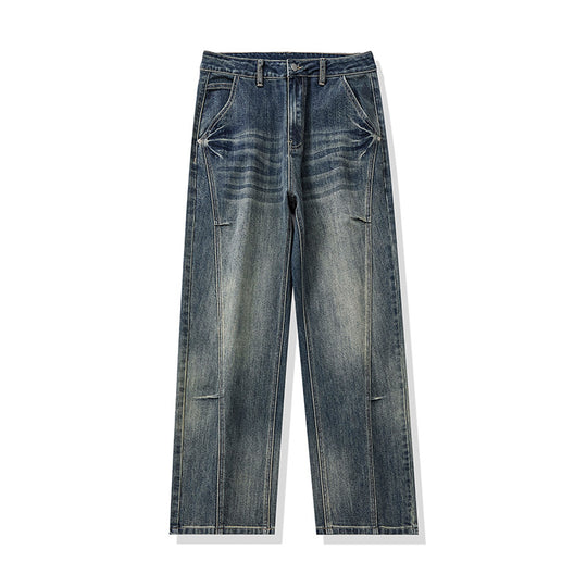 Herren Weite Baggy-Jeans mit markanten Teilungsnähten, hohem Komfortbund & Utility-Taschen Nord Taschen