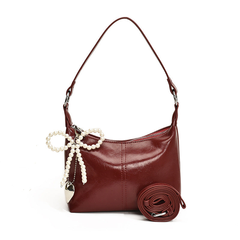 Damen Umhängetasche mit modischem Perlenschmuck Nord Taschen