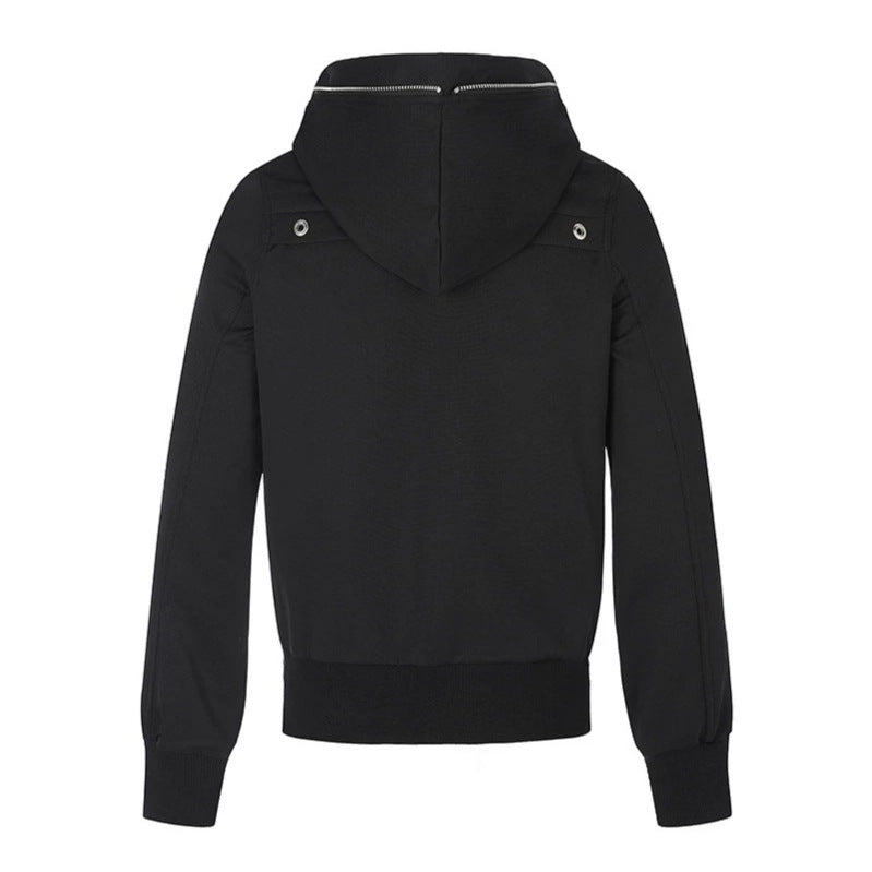 Damen Kapuzen-Sweatjacke mit hohem Stehkragen, kontrastierenden Ziernähten und durchgehendem Reißverschluss Nord Taschen