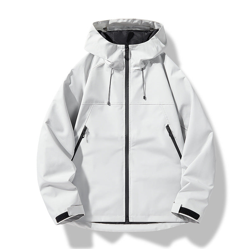Herren Softshell-Outdoorjacke im Blockdesign mit Kapuze, Reißverschluss und wasserabweisender Beschichtung Nord Taschen
