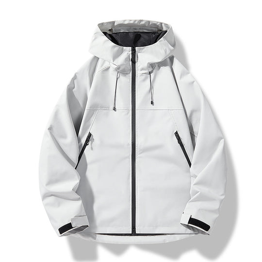 Herren Softshell-Outdoorjacke im Blockdesign mit Kapuze, Reißverschluss und wasserabweisender Beschichtung Nord Taschen