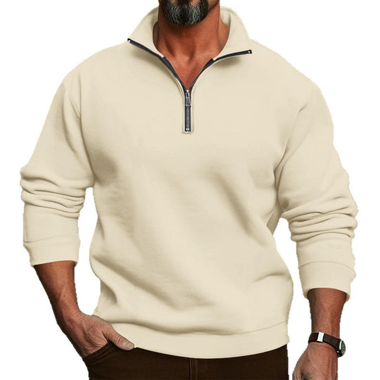 Herren Komfort-Halbzip-Sweatshirt aus French-Terry mit Stehkragen Nord Taschen