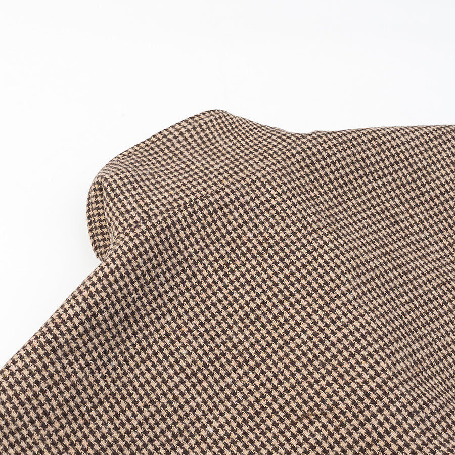 Damen Kurze Boxy-Übergangsjacke im Hahnentritt mit Stehkragen und Gummibund Nord Taschen