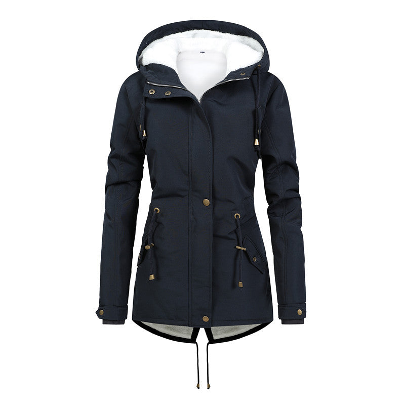 Damen Winddichter Parka mit Kuschelfutter, taillierter Silhouette und Tunnelzug Nord Taschen
