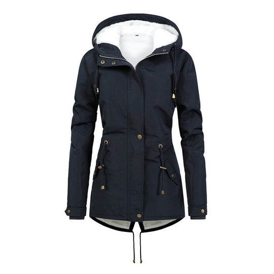 Damen Winddichter Parka mit Kuschelfutter, taillierter Silhouette und Tunnelzug Nord Taschen