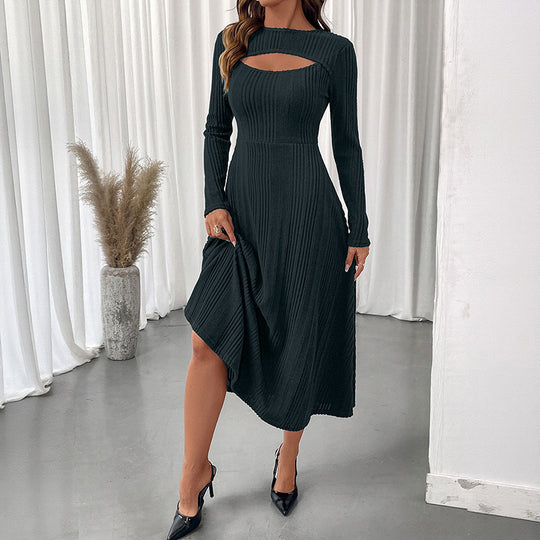 Damen Elegantes Midikleid mit Cut-Out-Details Nord Taschen