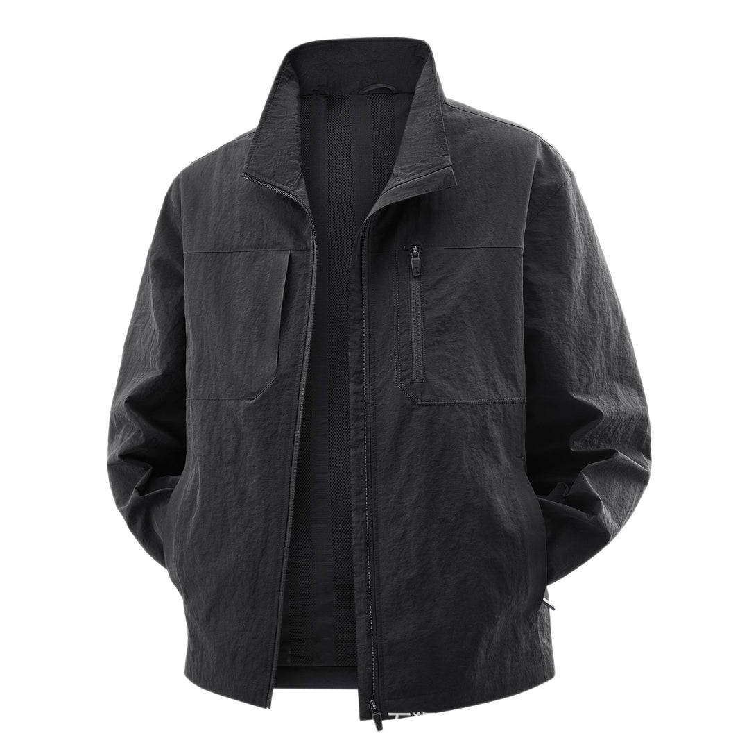 Herren Leichte Field-Utility-Jacke mit Mesh‑Futter, Stehkragen und Reißverschlusstaschen Nord Taschen