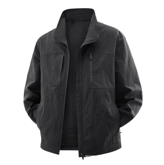 Herren Leichte Field-Utility-Jacke mit Mesh‑Futter, Stehkragen und Reißverschlusstaschen Nord Taschen