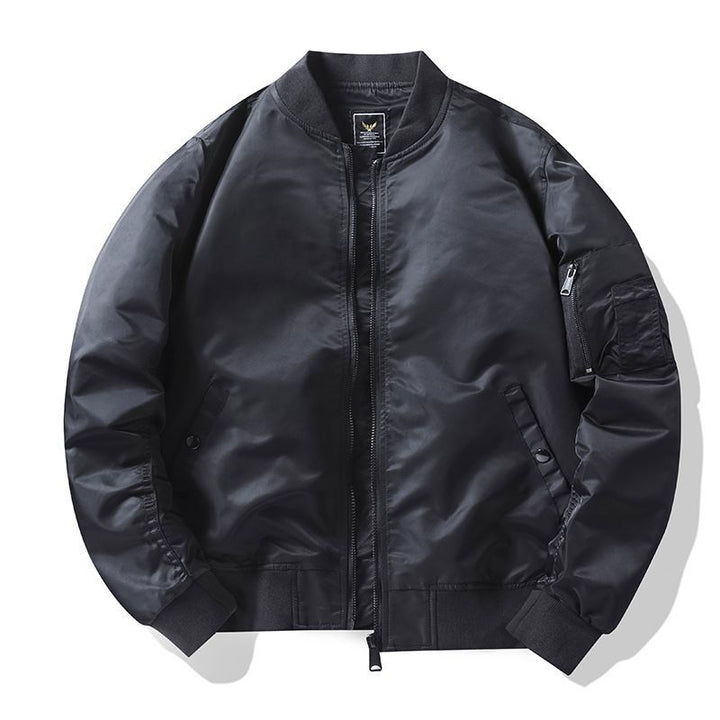 Men's  matte nylon flight bomber jacket with sleeve utility pocket and ribbed trims Nord Taschen