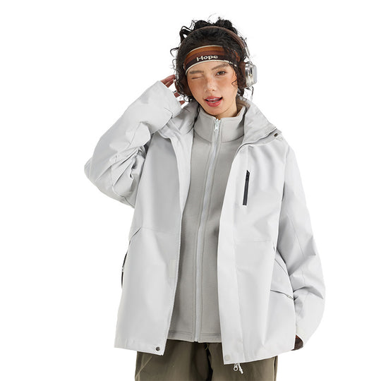 Damen Leichte wasserdichte Parka-Kapuzenjacke mit versiegelten Nähten und Kordelzug Nord Taschen