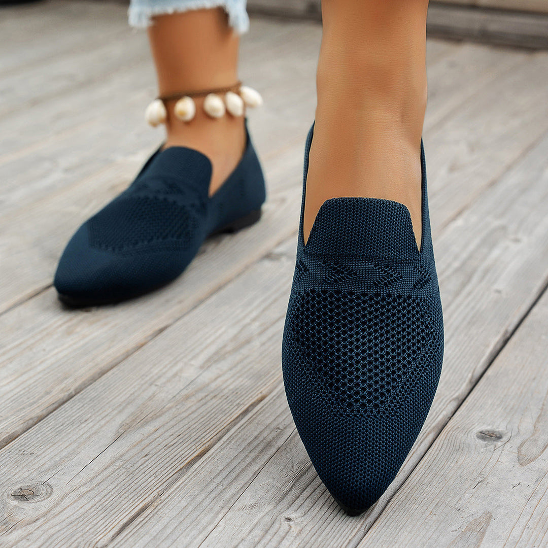 Damen Ballerinas mit kreativem Hahnentrittmuster und flexiblem Fußbett
