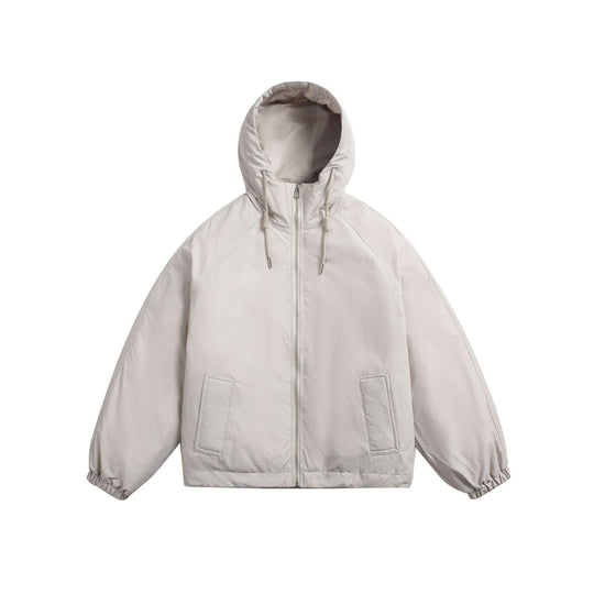 Unisex Kurz geschnittene wattierte Kapuzenjacke im Boxy‑Cut mit elastischem Saum Nord Taschen