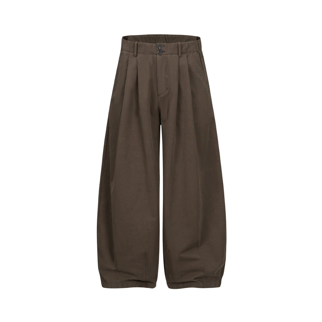 Damen Weite Culotte-Hose mit hoher Taille, Bundfalten und elastischem Knöchelabschluss Nord Taschen
