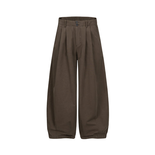 Damen Weite Culotte-Hose mit hoher Taille, Bundfalten und elastischem Knöchelabschluss Nord Taschen