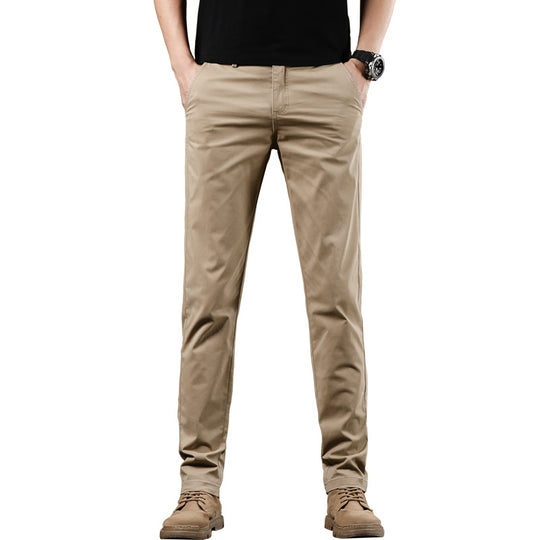 Herren Slim-Fit Baumwoll-Chinohose mit elastischem Bund und geradem Bein Nord Taschen