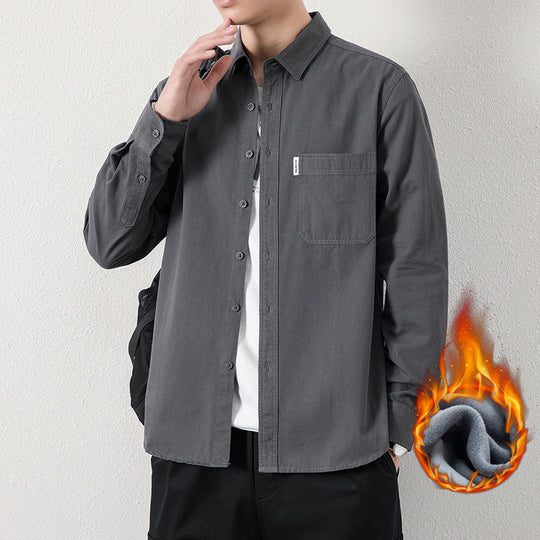 Herren Lässiges Utility-Overshirt aus Canvas mit Brusttasche und verstärkten Nähten Nord Taschen