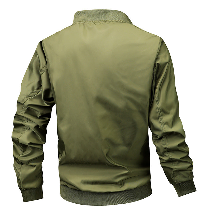 Herren  klassische Piloten-Bomberjacke mit kontrastierendem Innenfutter, Ärmel-Reißverschlusstasche und elastischen Bündchen Nord Taschen