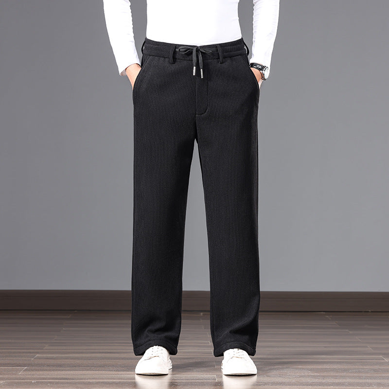 Herren Lässige Relaxed-Fit Baumwoll-Mix Freizeithose mit Kordelzug und geradem Bein Nord Taschen