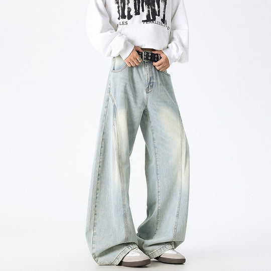 Unisex Extrawweite Baggy-Jeans mit tiefem Schritt, markanten Teilungsnähten und Palazzosilhouette Nord Taschen