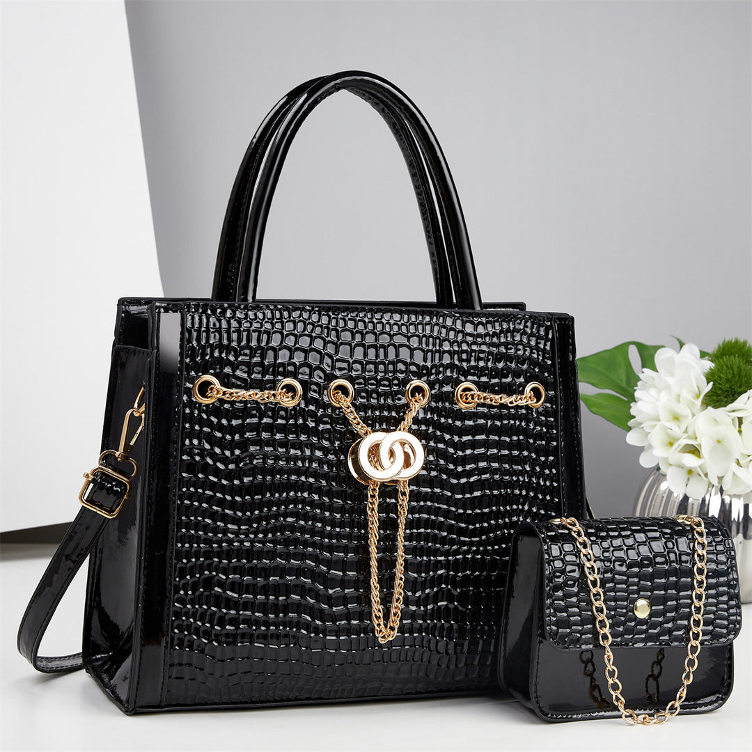 Damen Handtaschen-Set mit elegantem Krokodilleder-Look und abnehmbarer Mini-Clutch Nord Taschen