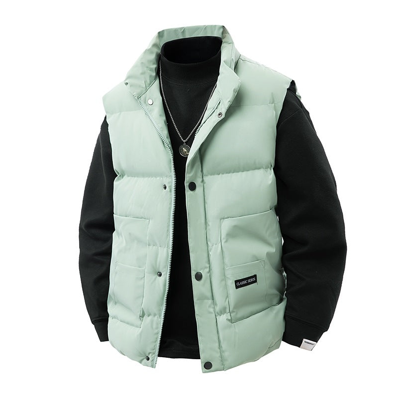 Herren Thermo‑Steppweste mit hoher Kragenblende, Druckknopf‑Front & aufgesetzten Utility‑Taschen Nord Taschen
