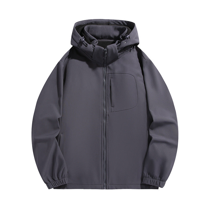 Herren Leichte Softshell‑Kapuzenjacke mit wasserabweisender Membran und Brusttasche Nord Taschen