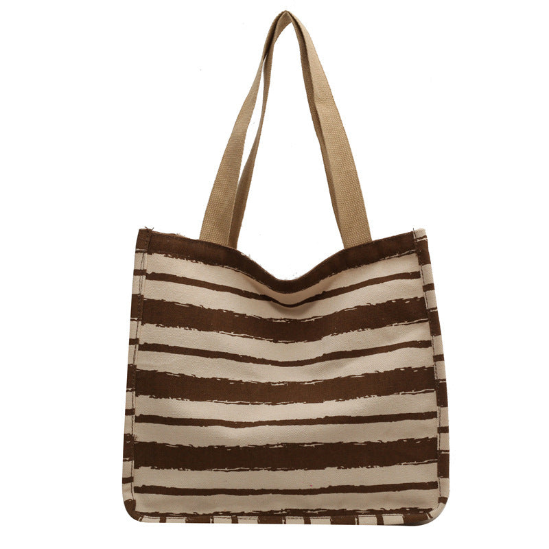 Damen Canvas Tragetasche mit modernem Streifenmuster Nord Taschen