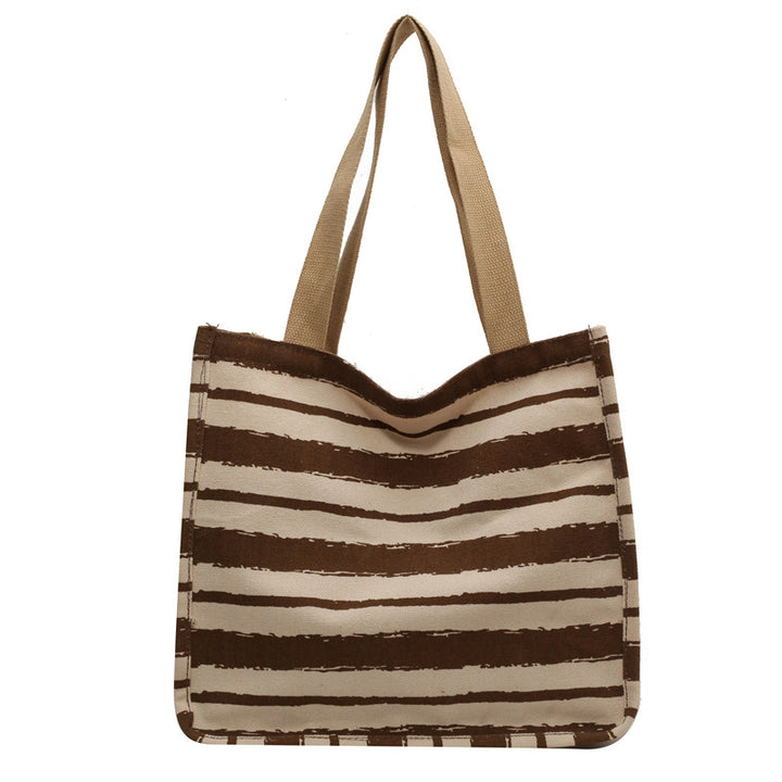 Damen Canvas Tragetasche mit modernem Streifenmuster Nord Taschen