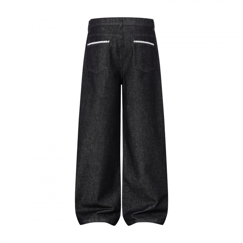 Damen Weite Balloon-Jeanshose mit hoher Taille, kontrastierten Pattentaschen und ballonförmigem Saum Nord Taschen