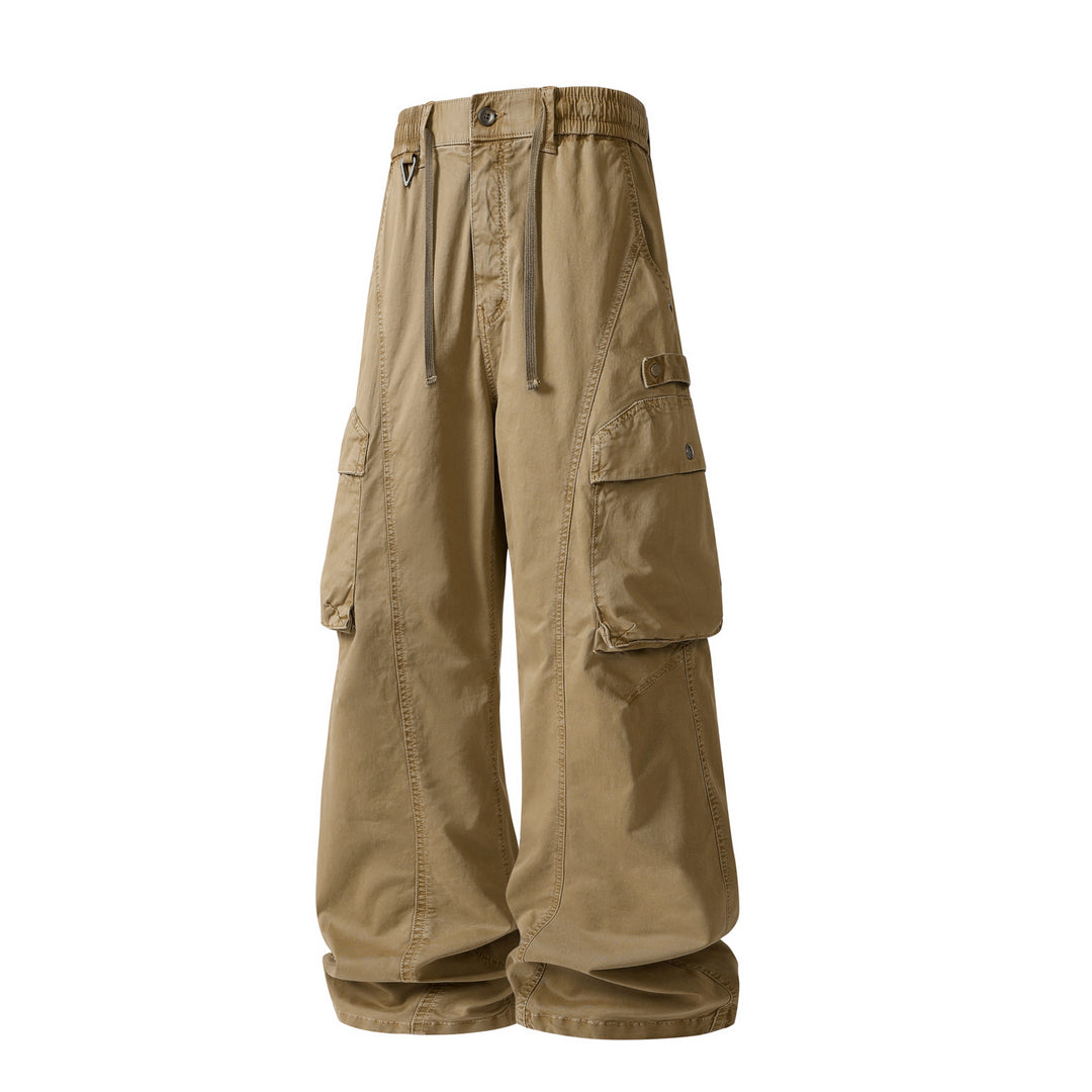 Herren Militärisch inspirierte Cargohose mit elastischem Tunnelzugbund, Klapp- und Reißverschlusstaschen Nord Taschen