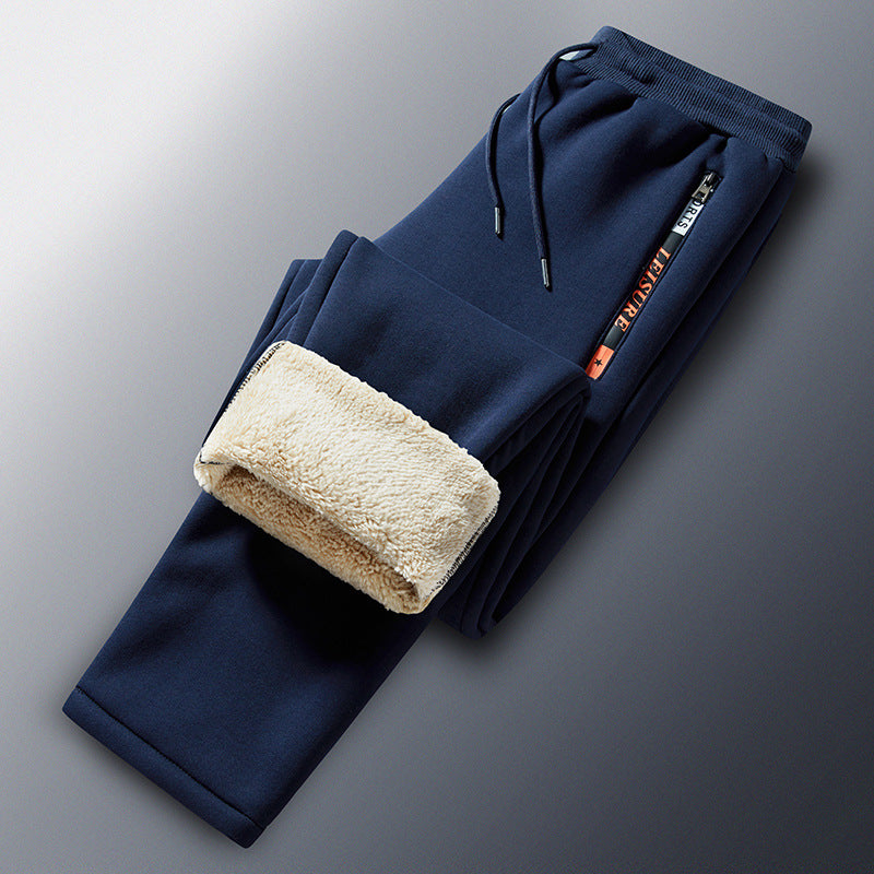 Herren Winterliche Fleece-Jogginghose mit Teddyfutter, elastischem Bund und Reißverschlusstaschen Nord Taschen