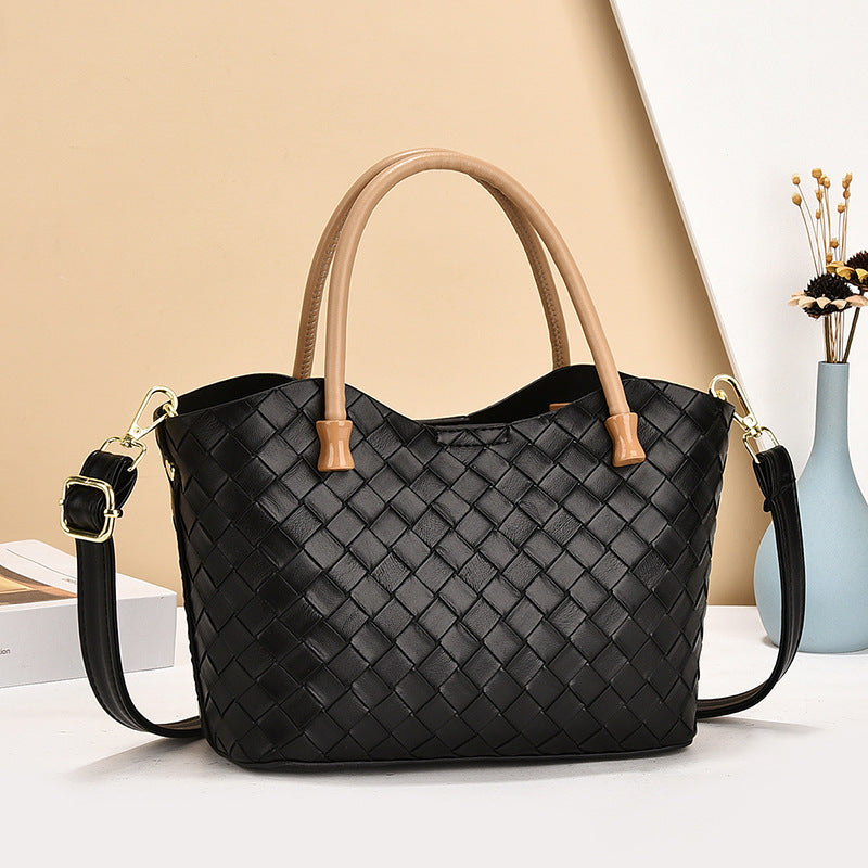 Damen elegante Handtasche aus geflochtenem Leder Nord Taschen